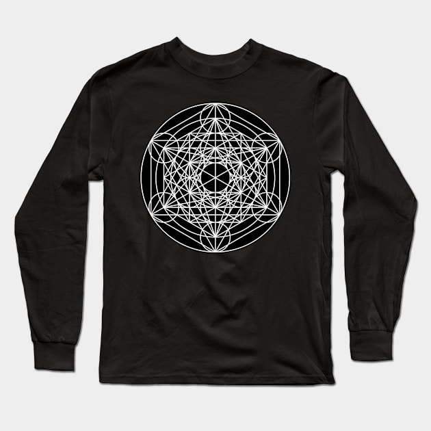 Metatron’s Cube Expanded 001 Long Sleeve T-Shirt by rupertrussell